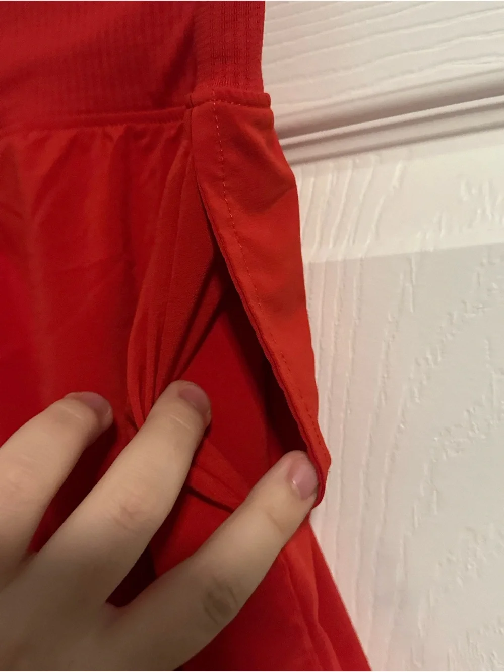 Nike Red Women's Athletic Shorts with Swoosh